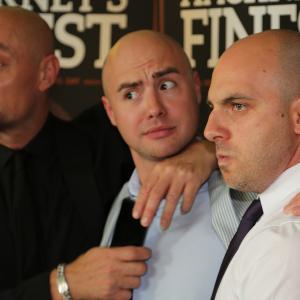 All the baldies together! Sean Cronin, Nate Wiseman and Christopher Dingli at Hackney's Finest premier.