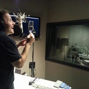 Professional Voice Artist Dave McRae in studio.