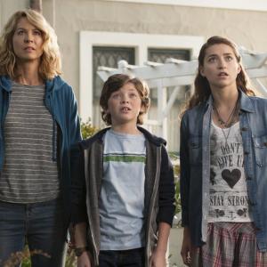 Still of Jenna Elfman Eli Baker and Ava DelucaVerley in Growing Up Fisher 2014