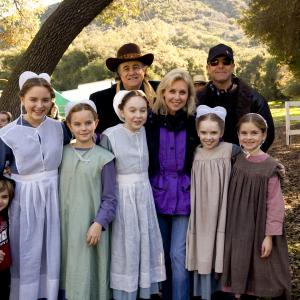 Larry A Thompson with family and Amish Grace cast and crew