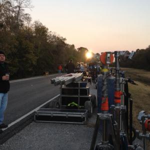 Gearing up for a night shoot in South Louisiana