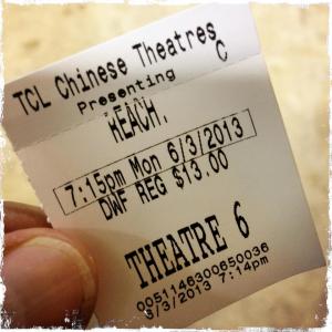 Chinese Theater reach. ticket stub
