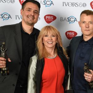 Chris L receiving Ivor Novello Award 2015 with client Martin Phipps and Toyah Wilcox