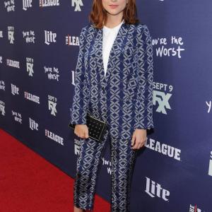 Aya Cash attends the premiere event for The League and You're the Worst