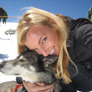 Destination host Mieke Buchan on location 3000 Glacier husky ride Gstaad Switzerland 2008