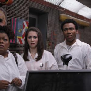 Still of Yvette Nicole Brown Alison Brie and Donald Glover in Community 2009