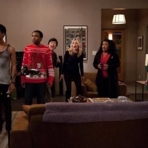 Still of Ken Jeong, Yvette Nicole Brown, Alison Brie, Gillian Jacobs, Danny Pudi and Donald Glover in Community (2009)