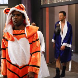 Still of Joel McHale and Donald Glover in Community 2009