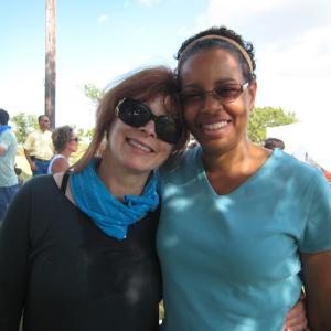 with Frances Fisher on the set of RED WING