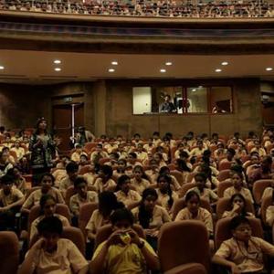 Filmmaker Vibha Bakshi addresses the students of Sanskriti School, Delhi on gender violence and gender bias.