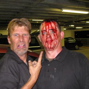 Stunt Coordinator Danny Cosmo and me on the set of Attack against the Governor