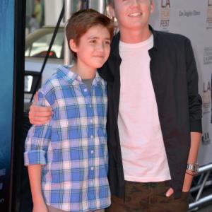 Actors Preston Bailey and Brennan Bailey arrive at the World Premier of Earth to Echo during the 2014 Los Angeles Film Festival Premiere House June 14 2014 Los Angeles California