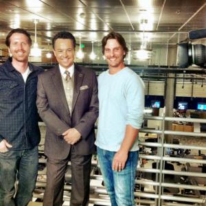 (L-R): Johnny Scalco, George Pennacchio and Doug Maguire at ABC7 News Studio for The Hollywood Wrap.