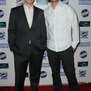 Doug Maguire L and Johnny Scalco R on the red carpet at the 2012 Hollywood Reel Independent Film Festival