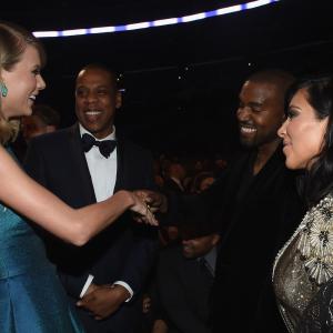 Jay Z Kanye West Taylor Swift and Kim Kardashian West at event of The 57th Annual Grammy Awards 2015