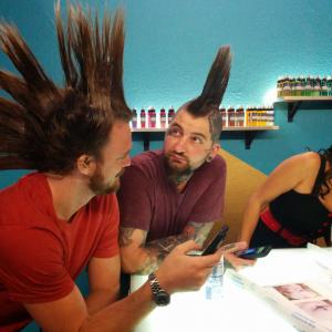 Shawn Rogan producer hair by  Gaby Macias pranking Clint Cummings  Tattoo Nightmares Miami