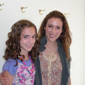Liv as young LouAlyssa Milano with Alyssa Milano on the set of the pilot Single With Parents