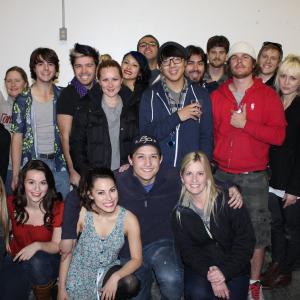 Cast and crew of Kissing School for Losers at production wrap
