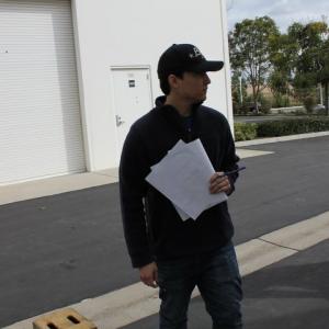 WriterDirector Chris Kato on the set of Kissing School for Losers