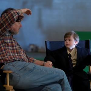 Connor Hill on the set 5 years old Director Jonathan Frakes The Librarian III Movie