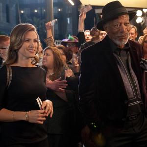 Morgan Freeman and Jessica Lindsey in Now You See Me