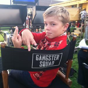 On the set of Gangster Squad