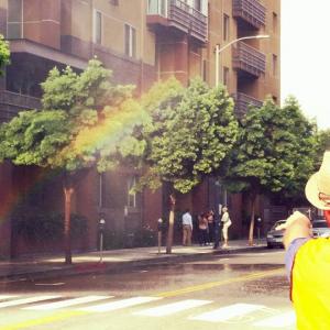 Creating Rainbows downtown LA as a Rainbow SFX Coordinator