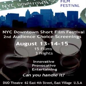 Poster for NYC downtown shorts fest where Lucky Escape screened