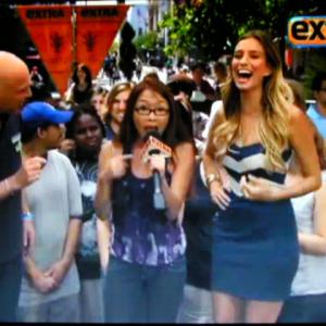 Howie Mandel Claire Lanay Renee Bargh at The Grove Los Angeles on EXTRA June 2011