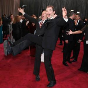 2013 Academy Awards Red Carpet Filmmakers Jon Alpert L and Matthew ONeill