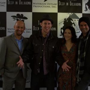 Executive Producer - James Oxford. Actor - Carter Burch, Actress - Shannon Beeby, Writer/actor/director - Lance R. Marshall at the private NYC screening of 'The Demon Deep in Oklahoma.'