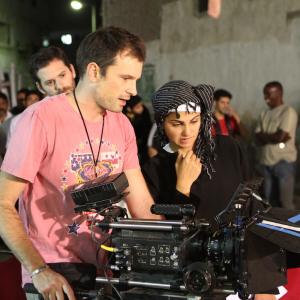 On the set of Sanctity Jeddah Saudi Arabia With Producer Jrme Bleitrach and Cinematographer Tristan Tortuyaux