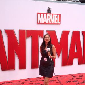 Presenter Claire Bueno reports from the red carpet, European Premiere of Ant-Man.