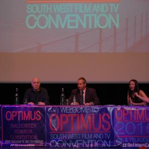 Claire Bueno moderates Optimus South West Film and Television panel talks Red Dwarf cast Nornam Lovett and Chris Barrie
