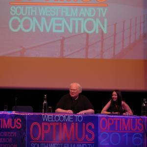 Claire Bueno moderates Optimus South West Film and Television panel talks with Doctor Who Colin Baker