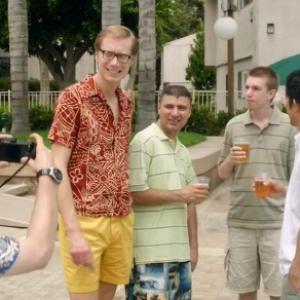 Still of Erik A Williams and Stephen Merchant in Hello Ladies Pool Party