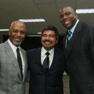 Magic Johnson George Lopez and James Pickens