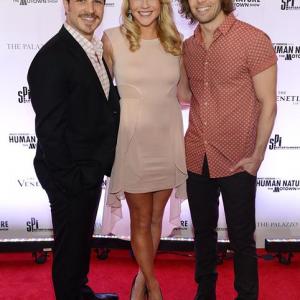 Actor/Singers from the show 'Rock of Ages', Justin Mortelliti, Carrie St. Louis and Mark Shunock arrive at the opening of Smokey Robinson's 'Human Nature' in Las Vegas