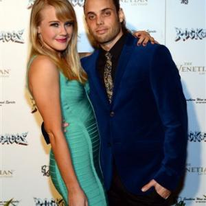 Justin Mortelliti and Carrie St Louis at the opening night of Rock of Ages at the Venetian in Las Vegas