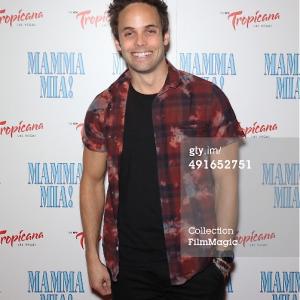 Justin Mortelliti at the opening of Mama Mia! at The Tropicana in Las Vegas