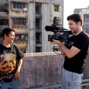 Mark Ratzlaff and Imran Mohammad in Mumbai India shooting the feature documentary Blood Relative