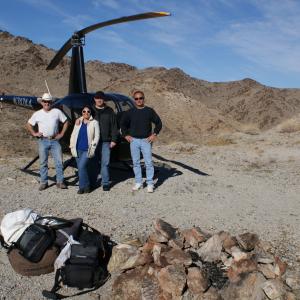 Just off the chopper on a shoot in the Southern Cali desert.