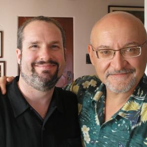 Director Peter Hanson on the set of the documentary Tales from the Script with participant Frank Darabont writerdirector of The Shawshank Redemption
