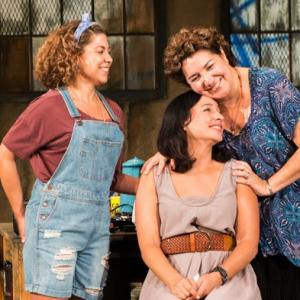 Santana Dempsey, Cristina Frias and Blanca Areceli onstage in Real Women Have Curves at the Pasadena Playhouse
