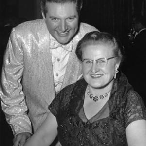 Lee Liberace being visited by his mother on the set of 