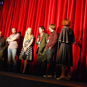 Vivien with Colin Edwards, Greg Hemphill, Innes Smith, Kahl Henderson and Hannah McGill at the Q&A of World Premiere of the 'World's First Audio Movie,' HP LOVECRAFT'S THE DUNWICH HORROR.