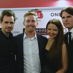 Erik Peter Carlson Thatcher Robinson Monika Carlson and Chandler Rylko attend the Hollywood Film Festival for The Toy Soldiers screening