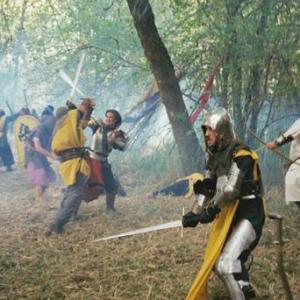 Foreground  longsword fight on the movie Westender