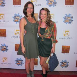 Hollis Doherty with Lenne Klingaman at the premiere of The Water Snobs at the 2013 Chicago Comedy Film Festival