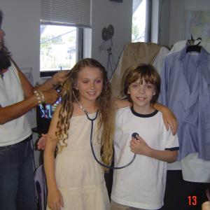 Caitlyn Johnston and Nicholas Alexander on the set of 